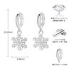 "YINCHIE" Earrings Ladies Popularity High Quality Zirconia Snowflake Hoop Earrings Sway Ring Compatible with Metal Allergies 18k Gold Platinum Plated
