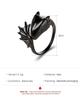 Кольцо Ангел Демон Готическое Крыло Дракон Открытое Кольцо Парное Кольцо Черное Кольцо на Хвост Темная Модная Бижутерия