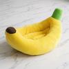 Banana Pet House with Removable Washable Cushion Soft Plush Cat Bed for All Seasons Semi-Enveloping Pet Bed for Cats