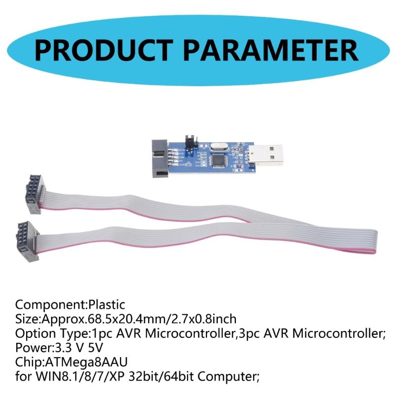 Double Voltages AVR USB ISP Asps Programmer For Microcontroller Firmware Updates Supports 3.3 V And 5V Power Supply