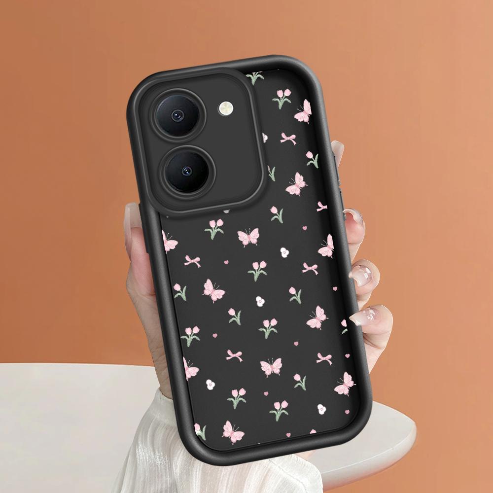 Мягкие силиконовые квадратные лестницы с мультяшным узором, полное покрытие, защита камеры, противоударный чехол для iPhone Infinix Tecno Vivo