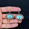 Larimar Earrings, 999 Copper Wire Wrapped Jewelry, Gemstone Earrings, Gift For Her Handmade Dainty Jewelry