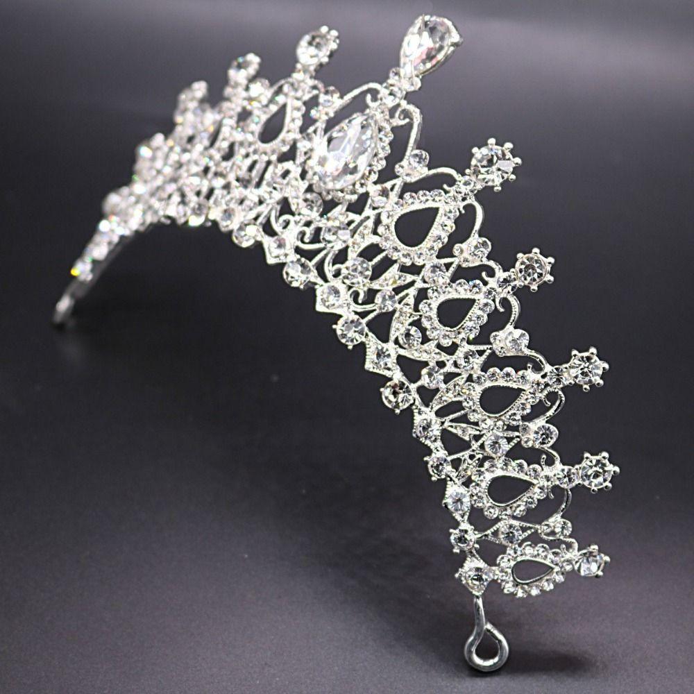 Elegant Baroque Vintage Queen Crystal Crown Rhinestone Tiara Bride Crown Wedding Hair Accessories