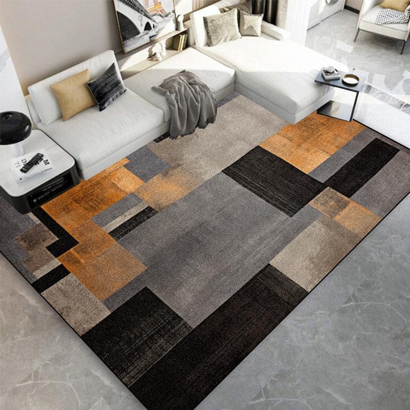 Nordic Black Brown Carpet for Living Room Home Decorations Coffee Table Large Area Plaid Rugs Bedroom Floor Mats Children Carpet