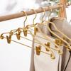 Multifunctional Space Alloy Clothes Hangers Suit Hanger Closet Organizer, Anti-slip Trousers Rack Skirt Pants Drying Rack,5PC