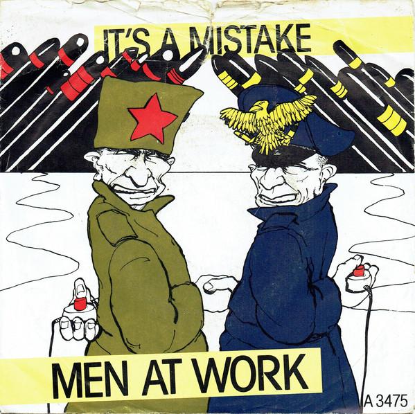 7-дюймовая пластинка MEN AT WORK Its A Mistake A3475 Epic 1983 UK Rock Б/у