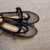 Fashion 2025 Summer Women's Mesh Ballet Flat Shoes Women's Large Round Head Breathable and Comfortable Women's Sandals