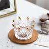 1/2Pcs Glass Glass Tea Light Holder Unique Candlestick Stand Simple Crown Candle Holders  Home Decor