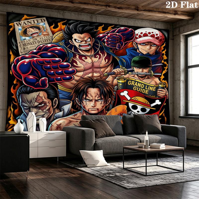 Настенное панно One Piece Эстетичное настенное украшение Печатная тканевая покрывало Декоративные панно для спальни гостиной Домашний декор