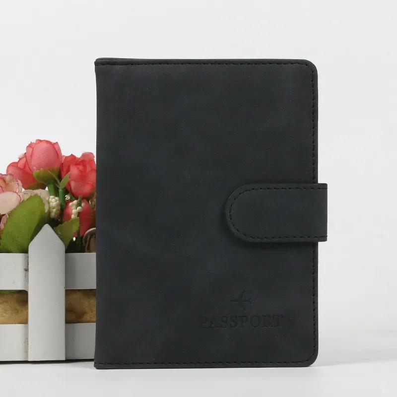 Кожаные обложки-чехлы для паспорта Водонепроницаемый дорожный кошелек для кредитных карт Милая книжка для паспорта для женщин/мужчин Обложка для паспорта с застежкой