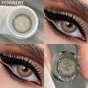 FUNSACHY 1 Pair Brown Eye Lenses Colored Contact Lenses for Eyes Natural Eye Makeup Softlens Gray Pupils Beauty Cosmetics Yearly