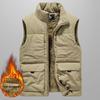 Men's Fleece-Lined Warm Outdoor Work Vest - Thickened, Multi-Pocket, Sleeveless Waistcoat for Autumn & Winter