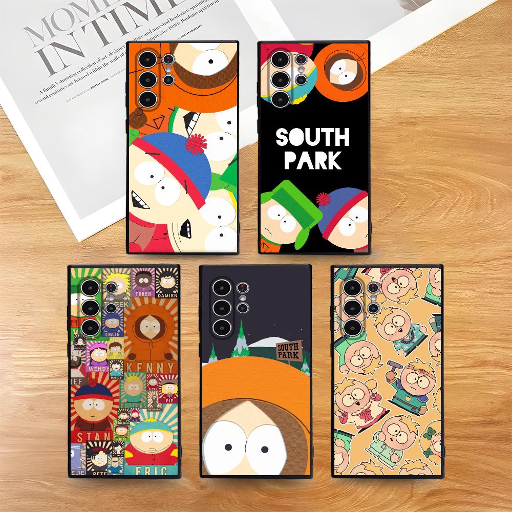 Мультяшный Чехол для Телефона S-South Park Для Samsung Galaxy S25 S24 S22 S23 Ultra S21 S20 Plus 5G Матовый Нескользящий Полностью Покрывающий Мягкий Чехол