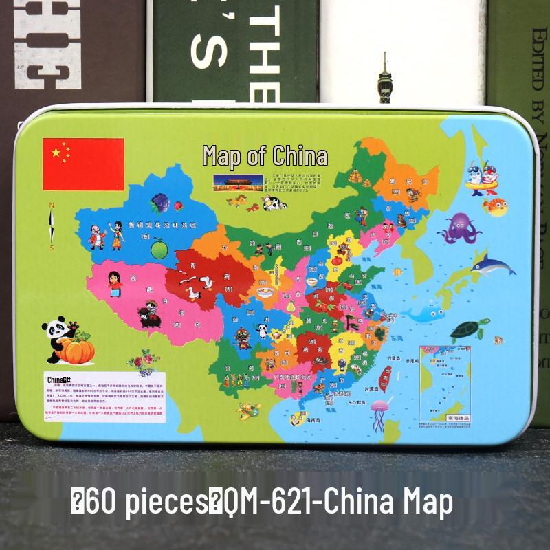 60-Piece Cartoon Puzzle Tin Box for Toddlers Aged 3-6 – Early Education and Intellectual Development Toy for Boys and Girls