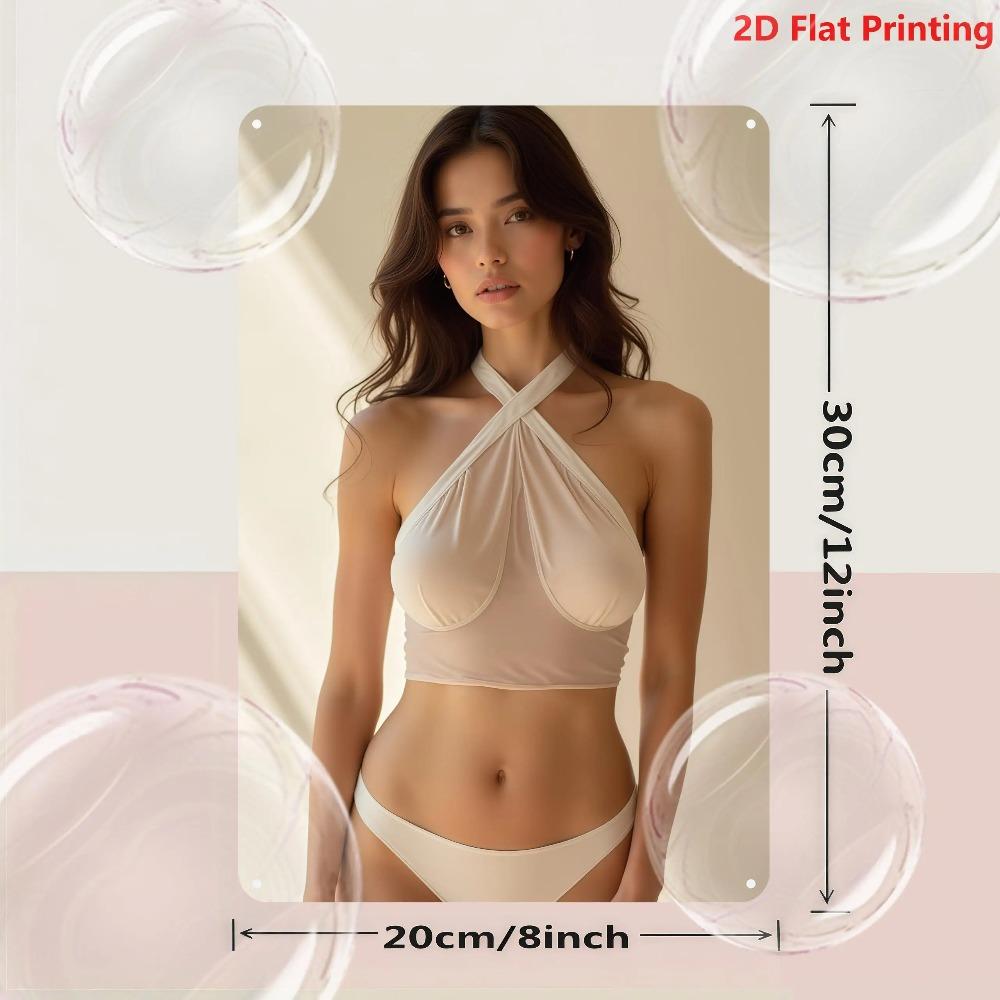 Винтажная металлическая настенная табличка 8x12 дюймов Ретро-арт с изображением женщины для мужской комнаты, декора бара