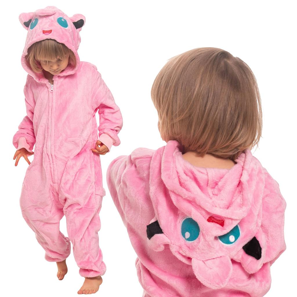 Piżama dla dzieci strój kigurumi onesie jiggly puff pokemon różowy 105-115
