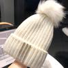 Зимние женские шапки-бини, шапки-бини из искусственного меха для мам и детей, шапки для девочек и мальчиков, теплые вязаные помпоны, женские шапки для подростков и девочек, шапки-бини