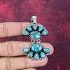 Blue Copper Turquoise Handmade Gemstone Jewelry, 925 Solid Sterling Silver Pendant Antique Jewelry