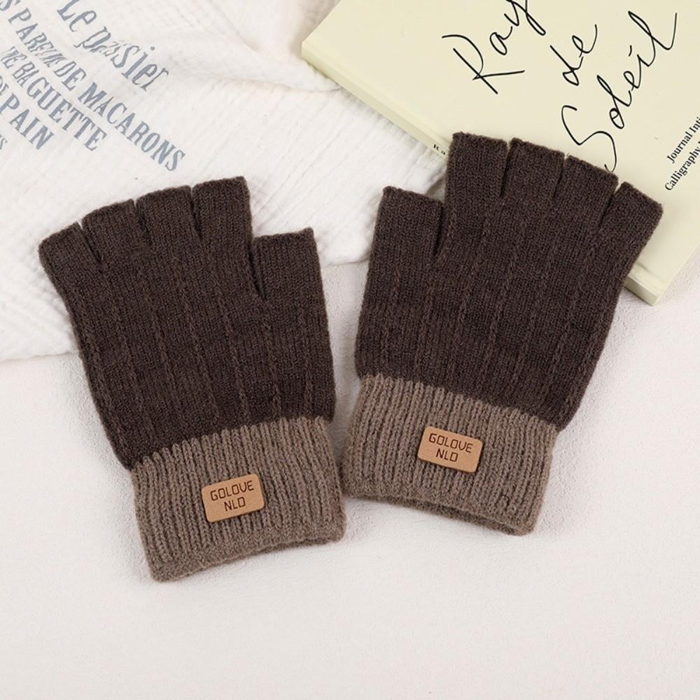 Anti-Freeze Knitted Fingerless Gloves Warm Half Finger Gloves New Touchscreen Mittens Women Men