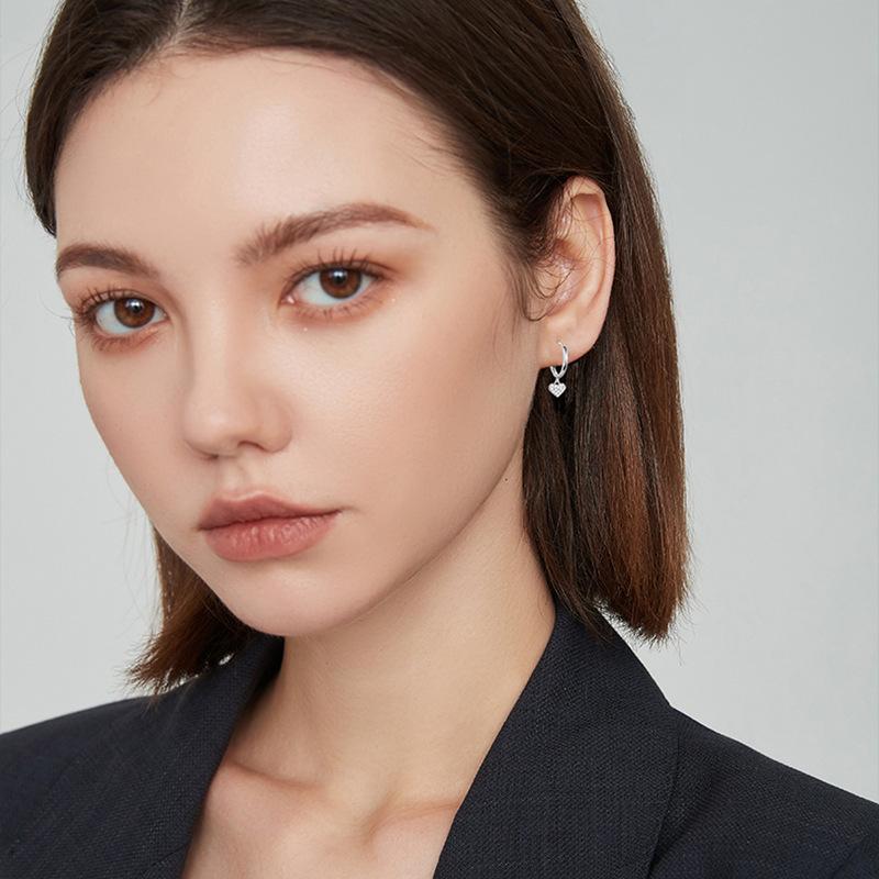 Gold Platinum Plated Heart Zircon Earrings Fashion Jewelry Heart CZ Earrings for Women