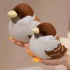 Realistic Soft Stuffed Bird Doll Chubby Round Simulation Sparrow Doll  Office Companion