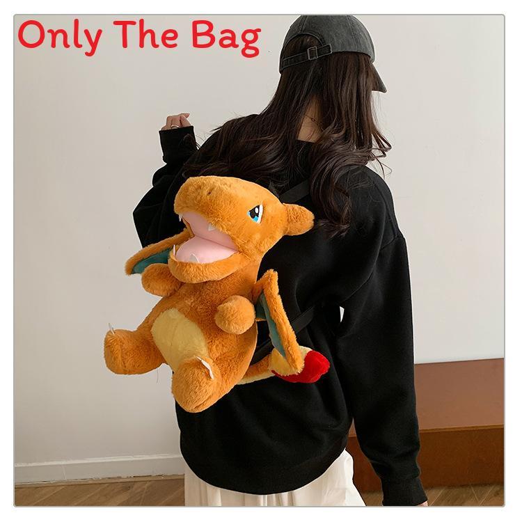 Pikachu Plush Animal Bag For Kids Street Style Soft Material With Zipper Closure For Casual Use