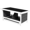 2-Panel Chicken Nest with Raised Base and Roof, Made of Wood and Bitumen, 66x37x34 cm, Grey, White and Black