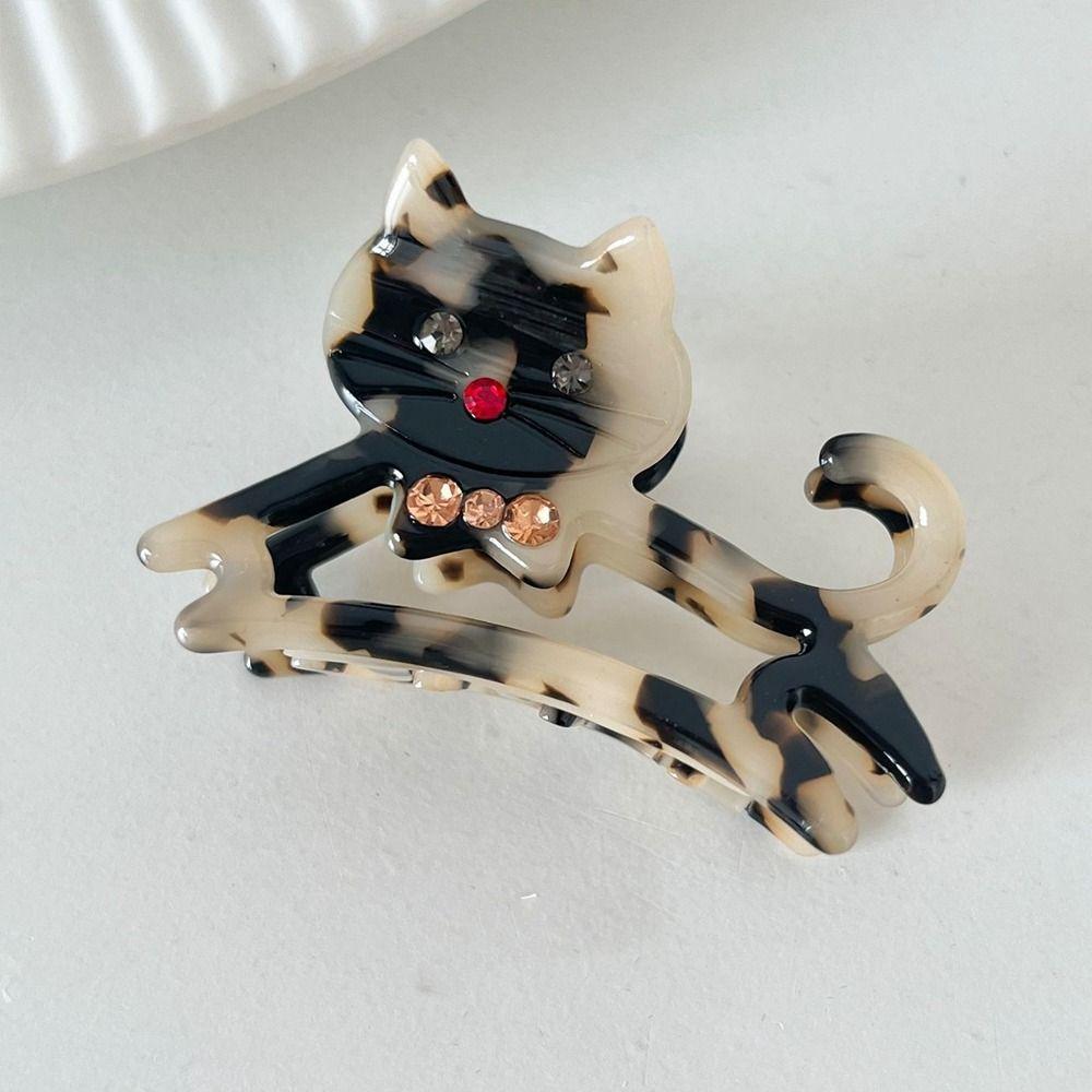 Acetate Animal Cat Hair Claw Cartoon Shark Clip Fashion Rhinestone Hair Clip  Girl
