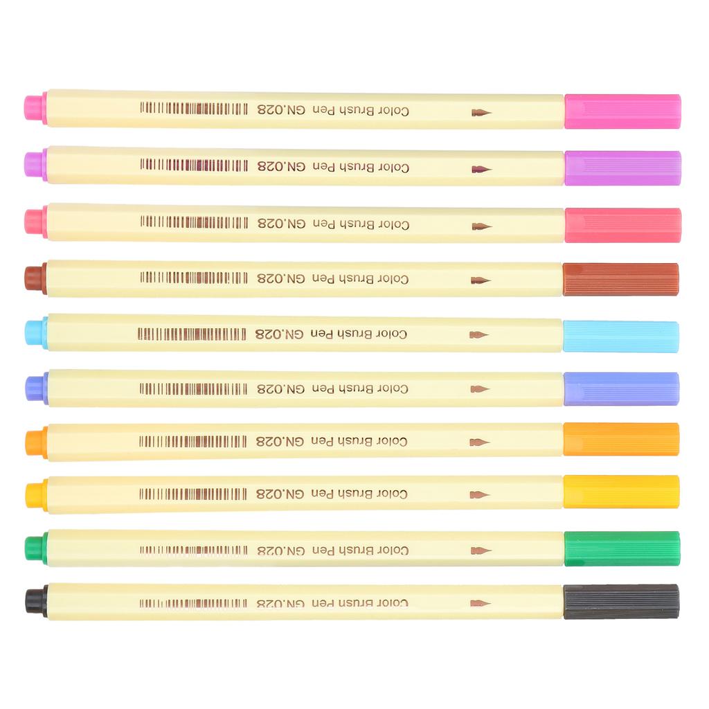 10Pcs Hook Line Pen 10‑Color Painted Watercolor Marker Sketch Drawing Coloring Supplies