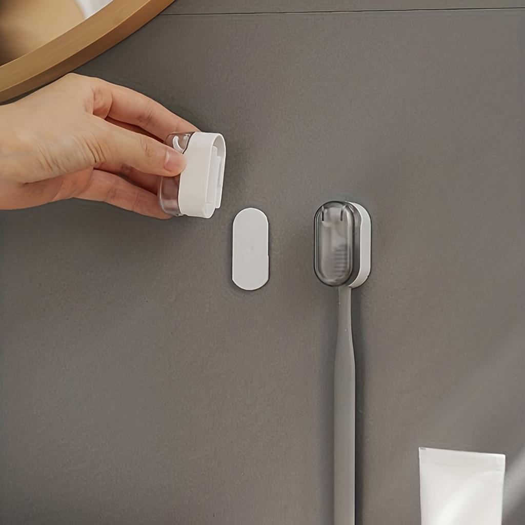 3 шт. настенный держатель для зубных щеток с крышкой - пылезащитная пластиковая подставка для зубных щеток - вешалка для зубных щеток в ванной без проколов - нет