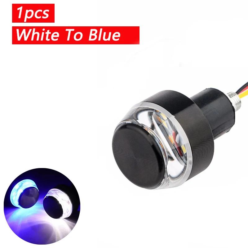 1/2pcs Motorcycle Handlebar LED Turn Signal Lights Yellow White Red Lamp Handle Bar End Blinker Warning Flashing Light 12V