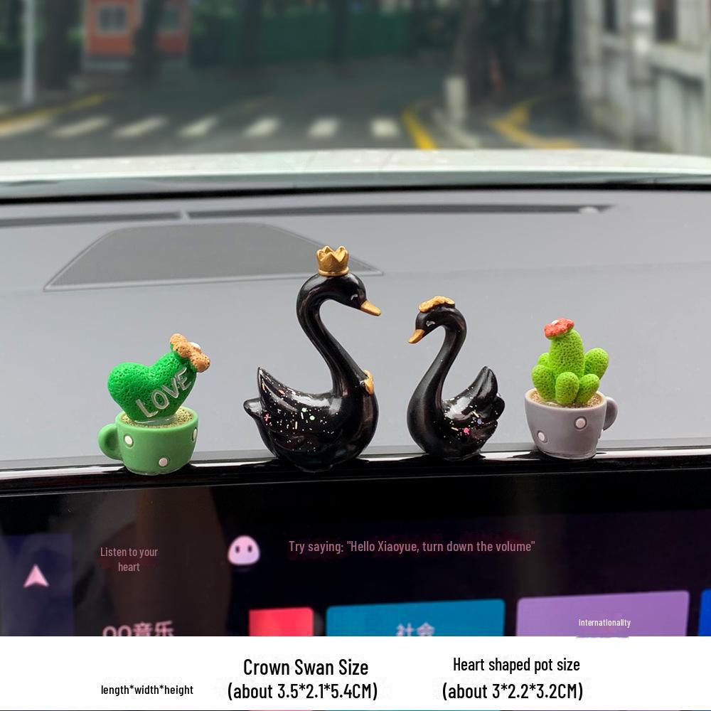 Мультяшные кактусы и животные украшения для автомобильных зеркал и приборной панели