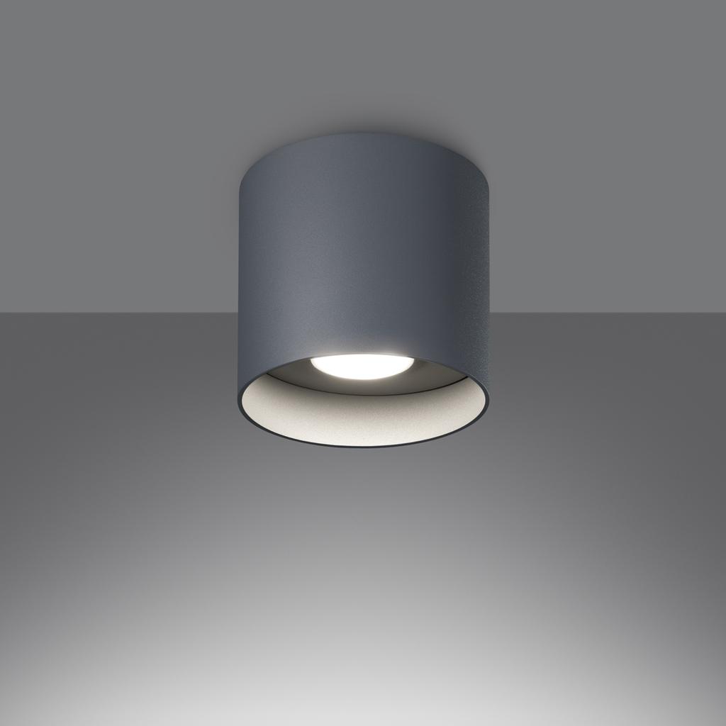 Plafon Mika 1 Gu10 Szary Alu Sollux Sl.1282