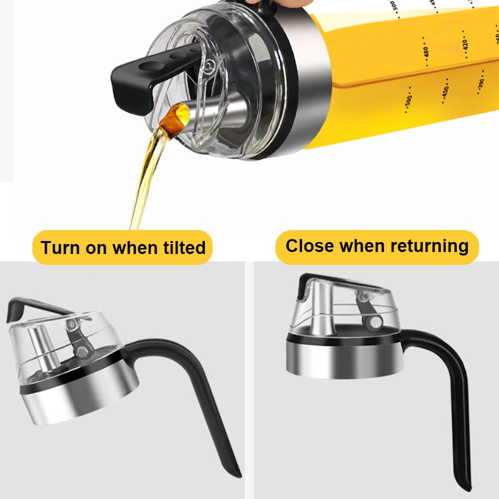 С автоматической откидной крышкой для оливкового масла, бутылка-дозатор для приправ, герметичный кухонный инвентарь, прозрачное стекло