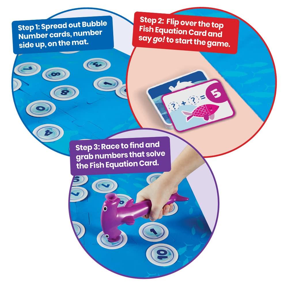 Learning Resources Hammerhead Shark Number Hunt Calculation Game, Math Game, Addition and Subtraction, 95658, Authentic