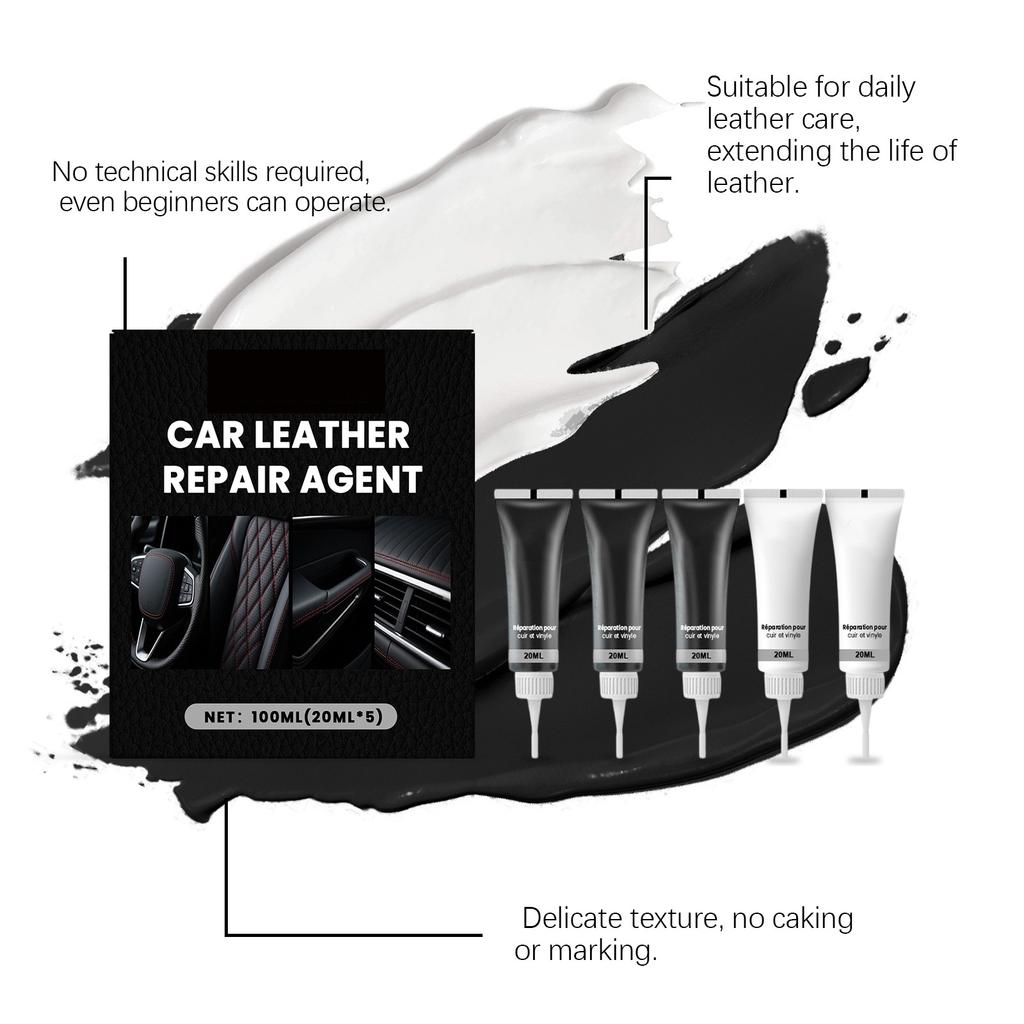 Car Leather Care Kit, Leather Seat Interior Scratch Cover, Leather Wear And Color Restoration Agent 100ml