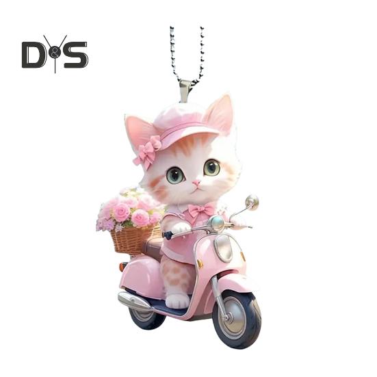 Подвеска в виде кошки, подвесное украшение для автомобиля, реалистичное животное, кошка, зеркало заднего вида, подвесной декор, акриловый автомобильный шарм, подарок на вечеринку и фестиваль для автолюбителей