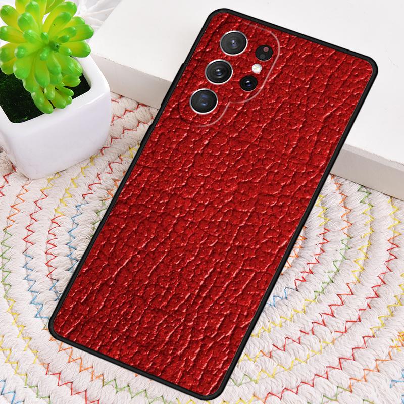 Чехол для телефона с дизайном под красную кожу для Samsung Galaxy note 10 pro S26 S25 S24 S23 S22 Ultra Plus S21 FE S20 Ударопрочный чехол