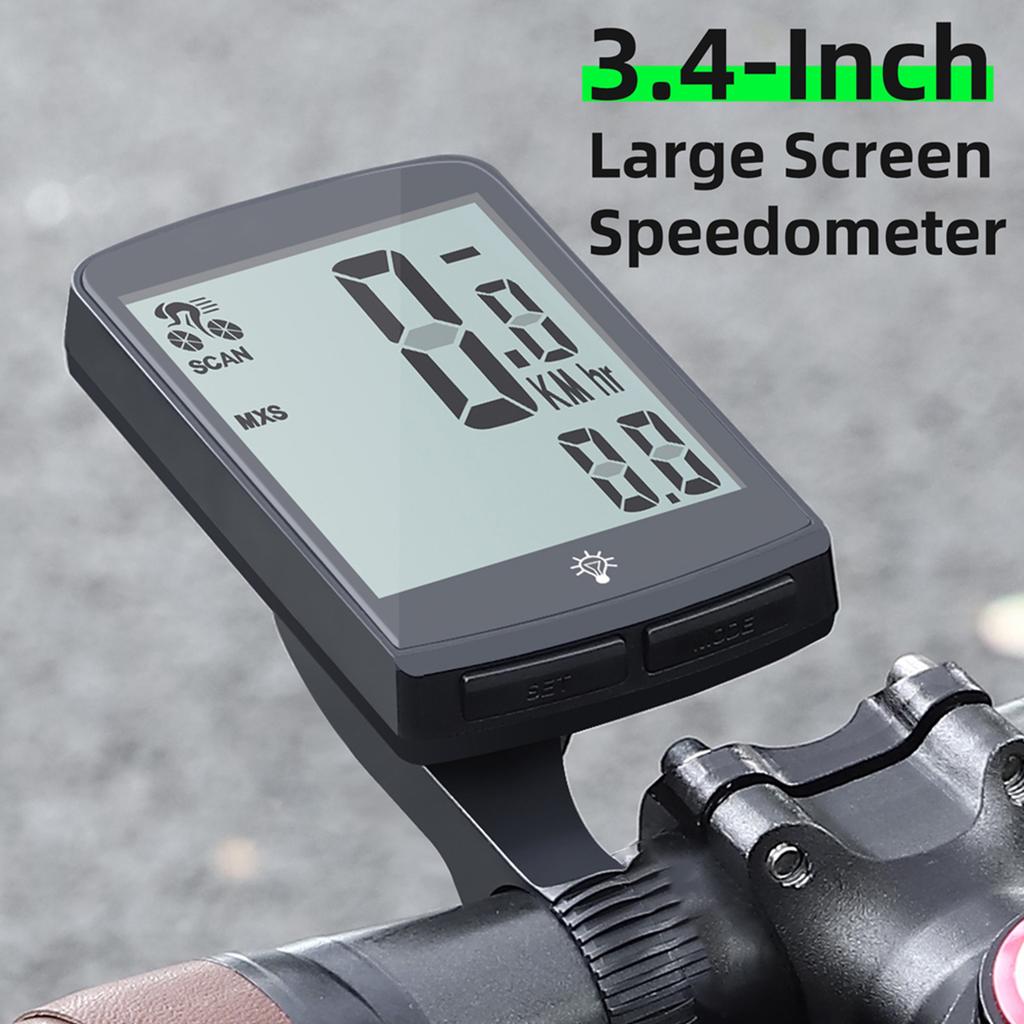Bike Speed Meter Rainproof Cycle Mileometer Multi Functional Digital Bike Speedometer Full Screen Mobilephone APP