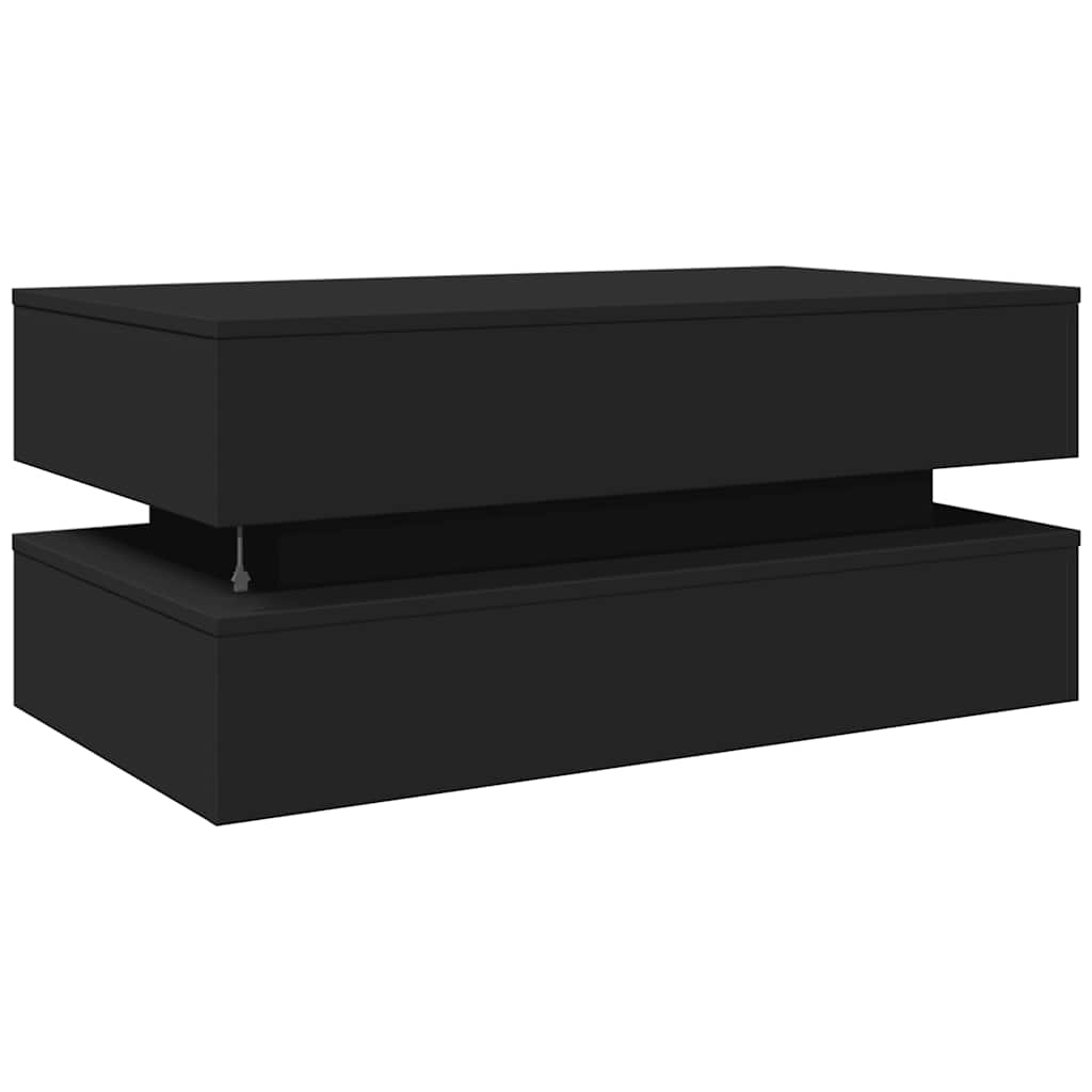 LED Coffee Table Black 90 x 50 x 40 cm