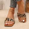 Женские шлепанцы большого размера, простые и универсальные, с леопардовым принтом, зебровым узором, сандалии на перемычке
