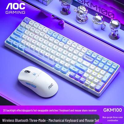 AOC GKM100 Механическая клавиатура и мышь, 3 режима, с горячей заменой