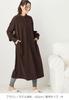 Maternity Open Nursing Room One Long One Mile Brown 10440370 [ANGELIEBE] Pajamas, Front, Wear, Piece, Sleeve, Wear, Prenatal, Postnatal, Loose,
