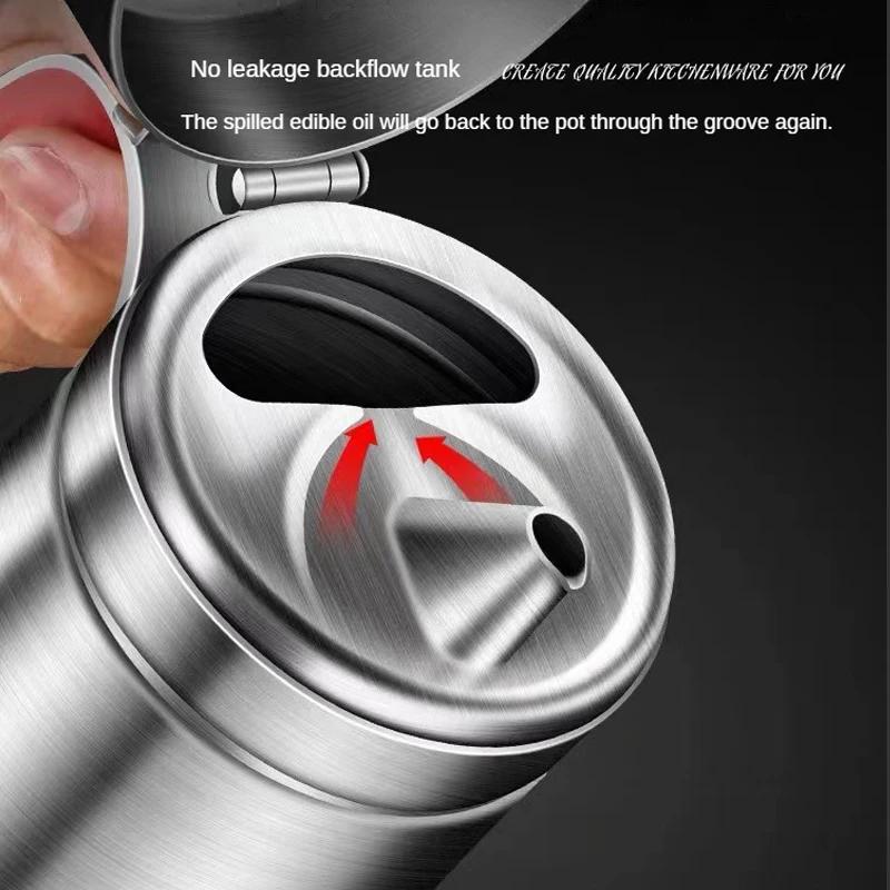 800 мл 304 Нержавеющая сталь Масленка Кухонная емкость для масла Контейнер Пыленепроницаемая бутылка для приправ Диспенсер для масла Кухонный инструмент