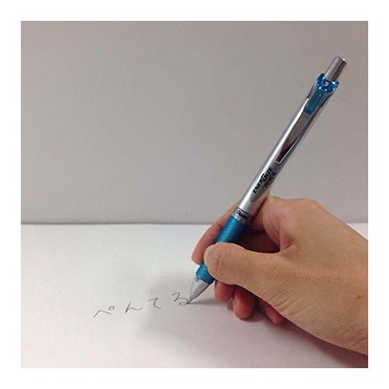 Механический карандаш Pentel EnerGel PL75-S, Упаковка 10 шт., Корпус небесно-голубого цвета, Серебристые акценты, Грифель 0,5 мм, Выдвижной наконечник