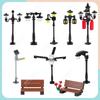 City Series Public Street Light MOC Building Blocks DIY Roadside Bench Street Lamp Decoration Model Assembly Brick Toys For Kids