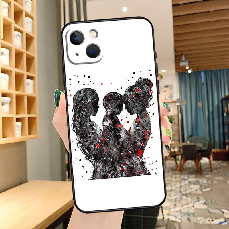 Мама Дочь Девочка Сын Папа Чехол Для iPhone 14 15 16 Pro Max XS XR X Чехол Для iPhone 11 12 13 Pro Max Mini Plus