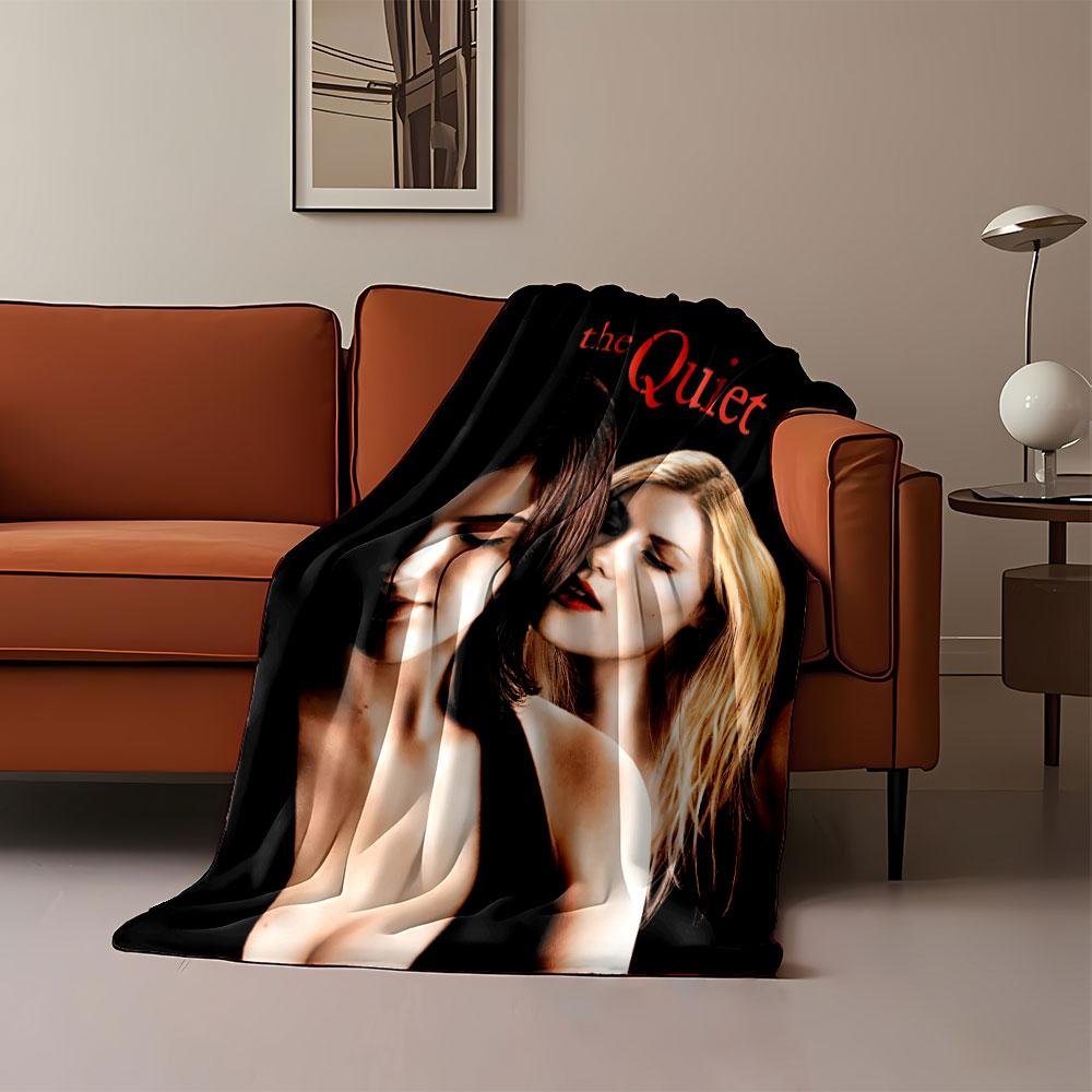 Two women in contrasting poses with a dramatic and intimate visual tone. for all seasons blanket lunch break throw gift