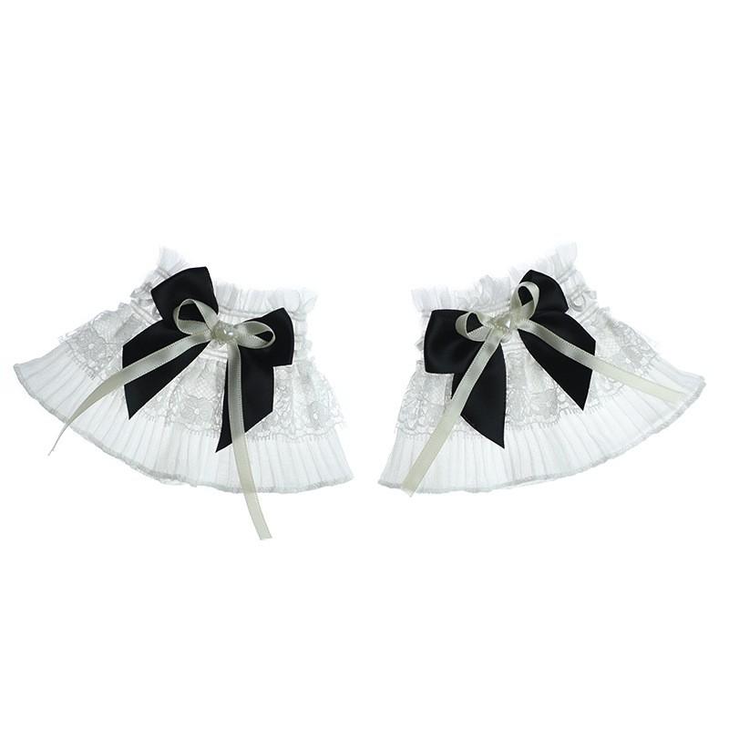 Lolita Lace Sleeve Cuffs With Bow Detail Women Cosplay Wedding Gothic Style