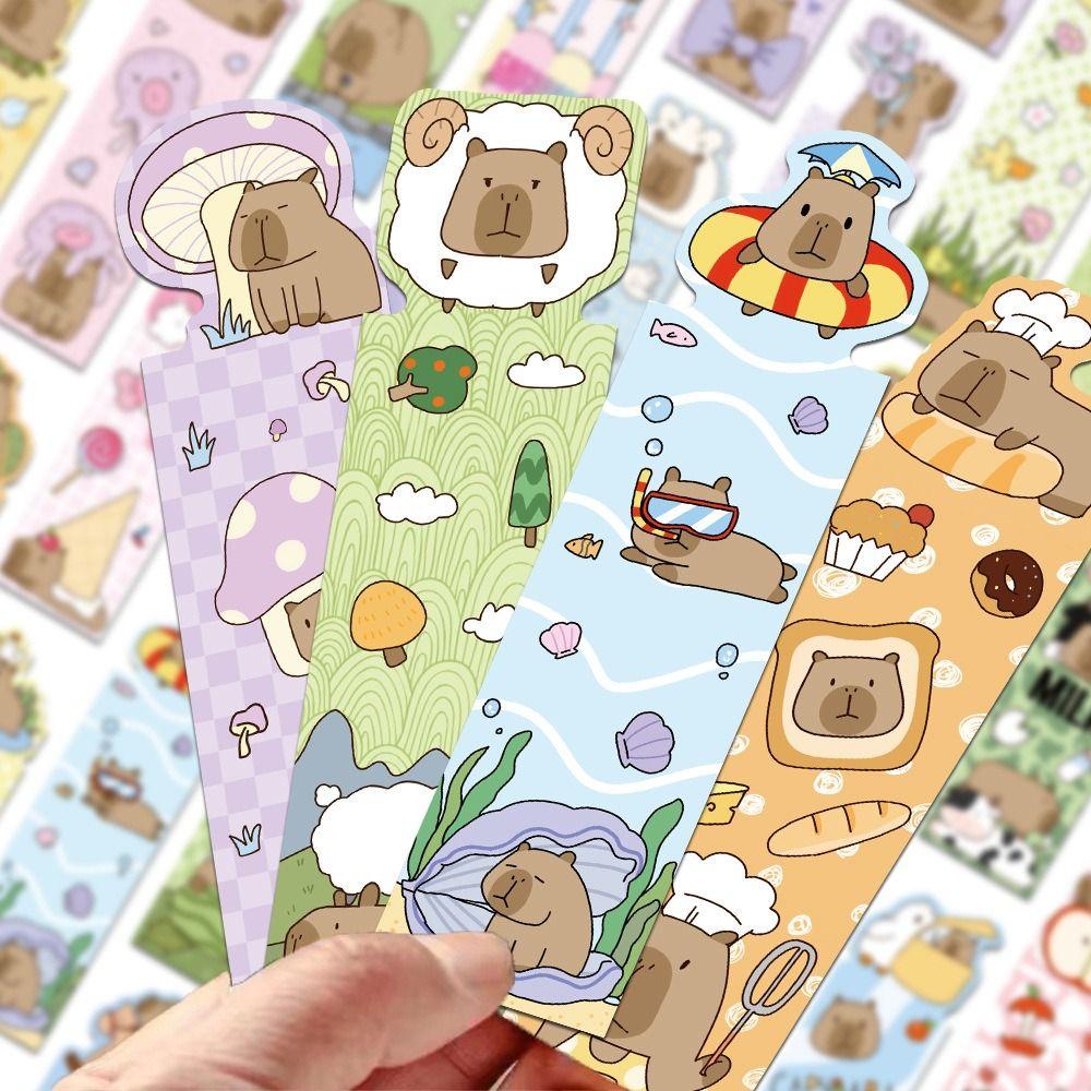 30 шт./набор Чтение Канцелярские товары Капибара Закладка Украшение для книги Маркер для пагинации страницы Библиотека